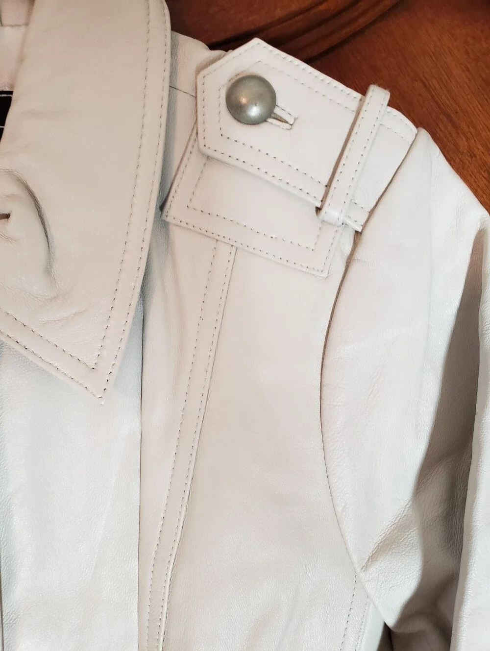 Vintage Bradley Bayou Genuine Leather Jacket - Cream/Bone White Size M (MINT)